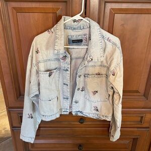 Sincerely Jules Light Blue Floral Jean Jacket